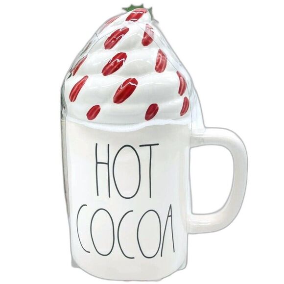 Rae Dunn HOT COCOA Whipped Cream Coffee Mug Topper Christmas Holiday New 2021 - Picture 1 of 9